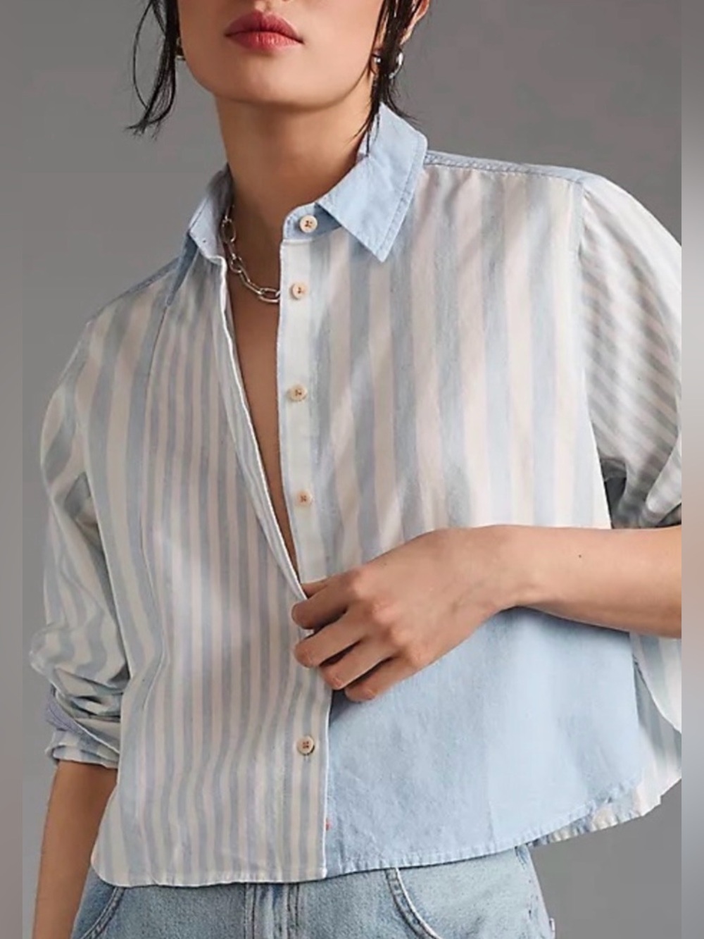 Scotch & Soda Stripe Mix Boxy Shirt, New